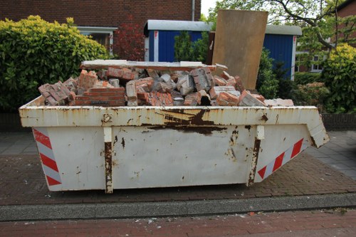 Commercial waste collection truck in Knightsbridge
