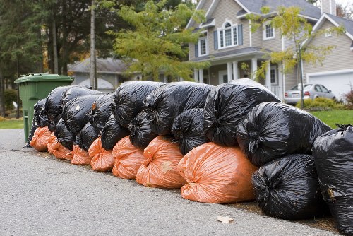 Professional waste clearance team at a construction site
